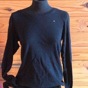Tommy Hilfiger black knit long sleeve tee